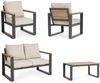 Garten-Set Orendra Aluminium, modern und wetterfest, 4er Gruppe, anthrazit beige, inkl. Kissen Bild 5