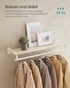 SONGMICS Wandgarderobe, Garderobe, Wandregal mit Kleiderstange, Gesamtbelastbarkeit 60 kg, 28 x 109 x 13,2 cm, für Schlafzimmer, Ankleidezimmer, naturbeige-wolkenweiß HSRDE135W01 Bild 3