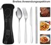 Mutig Besteck-Set 10 Stück Besteck-Set mit tragbarer Tasche, Edelstahl-Besteck, 2 Personen, Gabel Set Feldbesteck Messer für Outdoor, Reisen, Picknick, Schule Bild 3