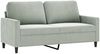 vidaXL 3-tlg. Sofagarnitur mit Kissen Hellgrau Samt 3201506 Bild 4