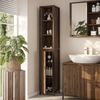 Badschrank Naola Eiche/Schwarz 30 x 167.5 cm mit 3 offenen & 3 geschlossenen Fächern Vicco Bild 5