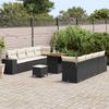 vidaXL Gartensofa-set mit Kissen 11 pcs Schwarz und Creme Poly-Rattan 3363925 Bild 3