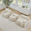2-Sitzer modulares Ecksofa H 70 x T 192 x B 167 cm aus Samt mit Hocker, rahmenlos, erweiterbar, ohne Montage, Beige Bild 4
