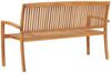 vidaXL Gartenbank 3-Sitzer Stapelbar 159 cm Massivholz Teak 49389 Bild 4
