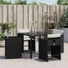 vidaXL Gartenstühle mit Kissen 4 Stk. Schwarz Poly Rattan 4007455 Bild 3