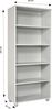 Furni24 Aktenschrank mit Fächern – Holzschrank fürs Büro und Homeoffice, mit 4 verstellbaren Regalbrettern, Ordnerregal Bücherschrank – Grau, 190 x 80 x 40 cm Bild 2