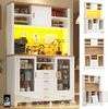 i@home Hochschrank Aufbewahrungsschrank 120x40x188cm,4 Türen, mit LED, 6 Schubladen & 3 Türen, Weiß Bild 3