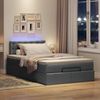 vidaXL Ottomane Bett mit Matratze & LEDs Dunkelgrau 120x190 cm Stoff 3312458 Bild 3