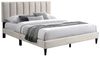 Home Collective Polsterbett 140x200 160x200 & 180x200 cm mit Lattenrost und weichem Bezug (Bettgestell Doppelbett mit gepolstertem Kopfteil, robustes Gestell, hoher Liegekomfort), vertikaler Steppung, 180x200 cm, Beige Bild 4