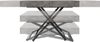 WFL GROUP Couchtisch Cavetta U höhenverstellbar ausziehbar mit schwarzen Metallbeinen (MADE IN EU, erhältlich in einer Größe – 120x80x27-76 cm, ausziehbar auf 200 cm), industrial Tisch in Holzoptik für Küche, Esszimmer oder Wohnzimmer Bild 4