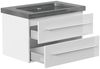 Badmöbel Granit G654 Damo 75 cm ohne Hahnloch SoftClose weiß hochglanz : Weiss hochglanz Bild 4
