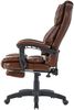 Bürostuhl mit Fußstütze und flexiblen 3-Punkt-Armlehnen ergonomischer Schreibtischstuhl im Lederoptik-Design mit einer verstellbaren Rückenlehne für gesündere Sitzhaltung Dunkelbraun Bild 5