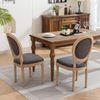 Französischer Esszimmerstuhl 2er-Set aus Massivholz, Leinenbezug, Antik-Design, gepolstert, Landhausstuhl,Grau Bild 2