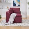 Modul Sitzmöbel Cord, 101x102.5x84 cm Rotwein–Einzelsitzsofa, Sitzhocker mit Federkern, kein Aufbau Bild 3