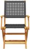 vidaXL Gartenstühle 4 Stk. Klappbar Schwarz Poly Rattan & Massivholz 3214556 Bild 4
