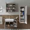 Roomart LYCIA-82 Badmöbel Set– 4-teiliges Badezimmermöbel Set - Waschbeckenunterschrank mit Keramikwaschbecken, Spiegelschrank & Hochschrank - H 9.5 x B 38.6 x T 50 cm • Beige Bild 3
