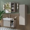 Roomart LYCIA-82 Badmöbel Set– 4-teiliges Badezimmermöbel Set - Waschbeckenunterschrank mit Keramikwaschbecken, Spiegelschrank & Hochschrank - H 9.5 x B 38.6 x T 50 cm • Beige Bild 4