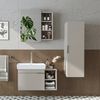 Roomart LYCIA-82 Badmöbel Set– 4-teiliges Badezimmermöbel Set - Waschbeckenunterschrank mit Keramikwaschbecken, Spiegelschrank & Hochschrank - H 9.5 x B 38.6 x T 50 cm • Beige Bild 2