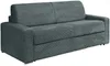 Vente-unique - CALITO Sofa SamtStoff Grau - B 223 cm94 cm x H 85 cm x L 216 cm Bild 2