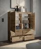 Highboard >Brest< 2 Türen, 4 Schübe, Artisan Dekor - 116x130x35cm (BxHxT) Bild 5