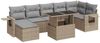 vidaXL 8-tlg. Garten-Sofagarnitur mit Kissen Beige Poly Rattan 3326520 Bild 2