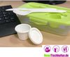 Neuetischkultur Lunchbox Frischhaltedose mit Besteck 2 Stück Easylunch, Kunststoff, (2-tlg, 2 Dosen mit Deckel und Besteck in 2 verschiedenen Farben), Lunchbox Salatbox To Go Bild 4