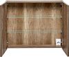 Spiegelschrank 80cm PUEBLA-56-TAUPE in taupe mit Vintage Oak Nb, B/H/T ca. 80/65/16 cm Bild 4