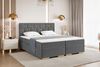 MEBLINI Boxspringbett mit Bettkasten - 120x200 - H4/Dunkelgrau Samt - Versal - Gepolstert Doppelbett mit Matratze und Topper - Polsterbett mit Stauraum - Bett mit Kopfteil - Stauraumbett Bild 1