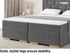 MEBLINI Boxspringbett mit Bettkasten - 120x200 - H4/Dunkelgrau Samt - Versal - Gepolstert Doppelbett mit Matratze und Topper - Polsterbett mit Stauraum - Bett mit Kopfteil - Stauraumbett Bild 5