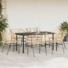vidaXL 7-teiliges Garten-Esszimmerset Braunes Polyrattanglas 3334594 Bild 3