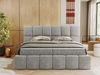 Boxspringbett mit dekorativem Kopfteil, Doppelbett mit zwei 7 Härtezonen Multipocket-Matratzen, Bettkästen, Polsterbett - NIRA - 140 x 200 cm - Hellgrau Struktur - H3 Bild 4
