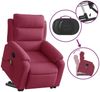 vidaXL Massagesessel mit Aufstehhilfe Weinrot Samt 3205108 Bild 5