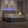 vidaXL Ottoman-Bett mit Matratzen & LEDs Taupe 180x200 cm Stoff 3314524 Bild 3