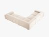 Micadoni Symmetrisches Ecksofa Jodie 6-Sitzer Samtstoff Helles Beige Bild 4