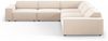 Micadoni Symmetrisches Ecksofa Jodie 6-Sitzer Samtstoff Helles Beige Bild 2