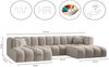 Kaiser Möbel Ecksofa U-from, Sofa Grand modular stoff Salvador und Haga, Zwei Arten von Stoffen, große Auswahl an Farben, praktisch, bequem Bild 2