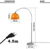 Jago® Bogenleuchte - Höhenverstellbar, 130-180 cm, 1 x E27, max. 60W / LED, Orange, für Wohnzimmer, Lounge, Bar - Bogenlampe, Stehlampe, Stehleuchte, Standleuchte, Bogenstandleuchte Bild 3