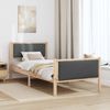 vidaXL Bettrahmen mit Kopfteil Dunkelgrau 90 x 190 cm Stoff 878365 Bild 4