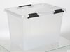 Scharnierbox 19L transparent mit Deckel Aufbewahrungsbox Spielzeugbox Ordnungsbox Aufbewahrungskiste Spielzeugkiste Universalbox 38x28x27cm Bild 4