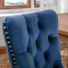 Esszimmerstuhl-Set in Blau mit Samtbezug, hoher Rückenlehne, 50 x 62 x 95 cm, und Massivholzgestell Bild 5