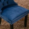 Esszimmerstuhl-Set in Blau mit Samtbezug, hoher Rückenlehne, 50 x 62 x 95 cm, und Massivholzgestell Bild 4