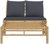 vidaXL 2-tlg. Garten-Lounge-Set mit Dunkelgrauen Kissen Bambus 363458 Bild 3