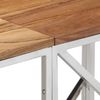 vidaXL Konsolentisch Silbern Edelstahl und Massivholz Akazie 349991 Bild 5