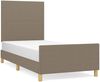 vidaXL Polsterbett mit hohem Kopfteil Stoff Taupe 90x190 cm Bild 2