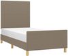 vidaXL Polsterbett mit hohem Kopfteil Stoff Taupe 90x190 cm Bild 3