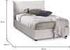 Dmora Doppelbett Latona, Bettkasten mit Kunstlederbezug, 100 % Made in Italy, Öffnung vorne, geeignet für Matratzen 120 x 190 cm, Weiß Bild 3