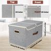 TYEERS Große Aufbewahrungsbox Stoff Faltbar Waschbar 55x33x30cm Grau Bild 2