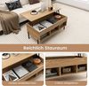 COSTWAY Couchtisch, höhenverstellbar, anhebbar, mit Stauraum & Fächern, Holz Bild 2