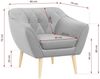 Sofa, Skandinavischer Stil, Holzbeine - PIRS - 1 Sitzer - Hellgrau - Velours Bild 3