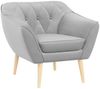 Sofa, Skandinavischer Stil, Holzbeine - PIRS - 1 Sitzer - Hellgrau - Velours Bild 2